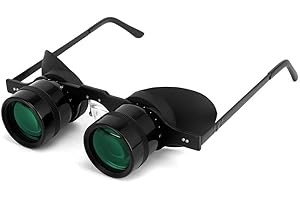 AAFLY Professional Hands-Free Binocular Glasses for Fishing, Theater, Sight Seeing, Bird Watching, Sports, Concerts, Opera, TV, Hands-Free Opera Glasses for Adults Kids (Green Film Optics)