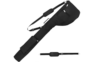 PTJJXA Bolsa de Viaje Pequeña y Ligera para Palos de Golf - Portátil, Plegable y de Transporte - Capacidad de 8 a 10 Palos