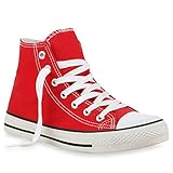 gucci sneaker nieten  Damen Sneakers Denim Stoff Spitze Sneaker Low Nieten Glitzer Freizeit Damen Turn Schuhe 35333 Rot 37 Flandell