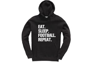 New Spirit Original Eat Sleep Football Repeat Funny Unisex Kids Hoodie Jumper Footy