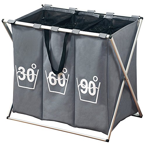 Kesper 19591 Wäschesammler "Trio", 63 x 57 x 38 cm, grau