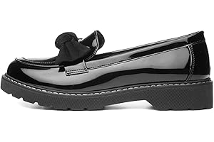 Lilley Girls Black Patent Bow Loafer