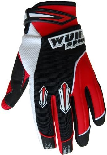 Wulfsport MX Stratos Adult Motocross Gloves, red, Medium 9cm