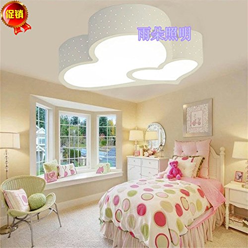 BRFVCS ceiling light Iron Art ceiling light_ heart within romantic iron bedroom restaurant study marriage room children's room lighting, adjust the light strip remote ,520MM 20W