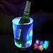 Produktbild LED Acryl EIS EIMER mit Farbwechsel & 6 PCS Multi-Color Flüssigkeitssensor ICE CUBE LIGHTS, für Champagner Wein Bier Getränke Kühler Retro für Hochzeiten Clubs Bars Tisch Parties Geschenk (LED Acryl EIS EIMER)