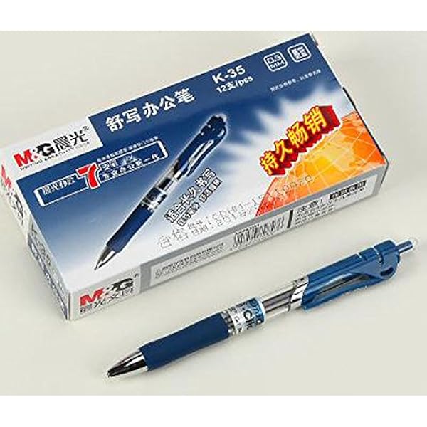 12 Pcs M G K 35 0 5mm Roller Gel Pen Retractable Smooth Writing Blue Black Amazon Co Uk Office Products