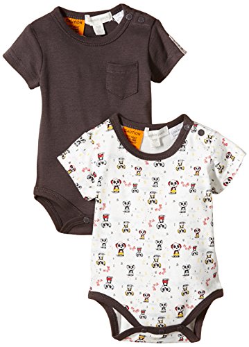 Pumpkin Patch Baby-Boys 2PK Panda Bodysuit, Navy/White (Vanilla), 3-6 Months