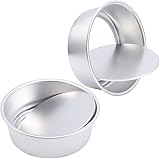Draftor 2 Pack 8-Inch Round Cake Tin Set with Loose Base, Non-Stick Baking Tins Deep Aluminum Round Cake Pan with Removable B