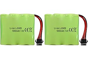 ZYGY 2pcs 7.4V 1000mah batería de Litio para DE36W DE65 NO.1809 RC Coche 1:16 Vehículo Todoterreno Tracción en Las Cuatro Ruedas de Alta Velocidad Escalada Carreras de Deriva