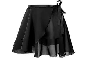 AYBUY Damen Ballettrock Wickelrock, Tanz Rock aus Chiffon Mit Verstellbare Taille Krawatte, Gymnastik Ballettrock Geeignet für Mädchen und Frauen