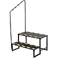 bimiti RV Stairs with Adjustable Handrails 2 Steps Hot Tub Steps Updated Mobile Home Stairs Steps Outdoor RV Steel Step Ladder Support for RVs&Travel Camper Trailers Motor Home Camper Porch
