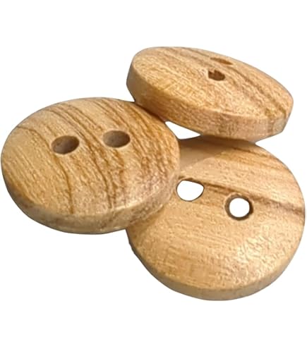 Graziosi bottoni in legno a 2 fori, a forma di cuore, in vero legno di