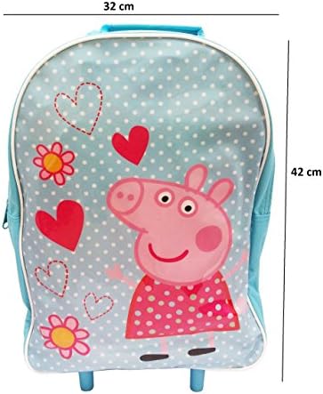 Peppa Pig Luggage Set Of 4,Original Peppa Pig Luggage( Wheeled Bag-Back Pack- Sports Back Pack-Mini Purse)(Blue)