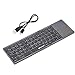 Produktbild KKmoon Mini Drahtlose Faltbar Tastatur, Tragbar Ultra Slim Dünn Bluetooth Wireless Keyboard mit Touchpad für iPhone 6s / iPad Pro / MacBook Handy Tablette PC (Dunkelgrau)