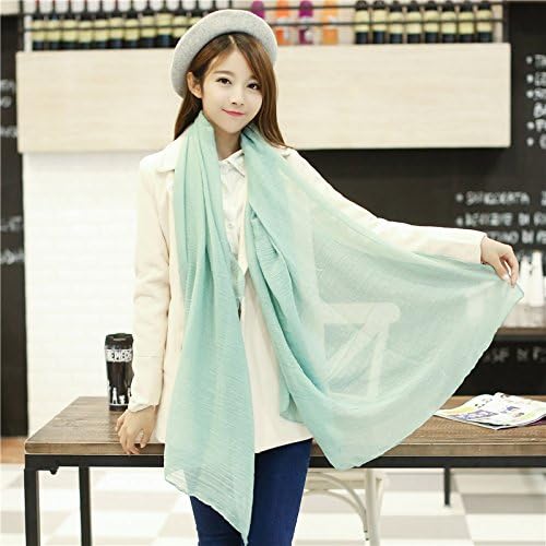 YRXDD Pure color long silk scarf shawl use two wild silk scarf spring and summer, Ms.,Matcha green