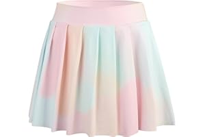 Bezioner Mädchen Tennisrock,Faltenrock mit Taschen Innenhose,Golf Skorts Plissierte Skater Sportrock Kinder Minirock Schuluniform