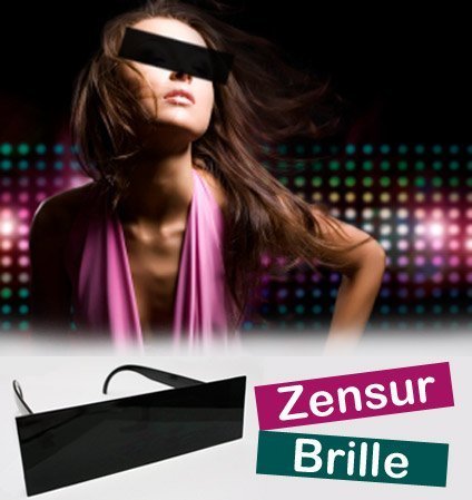 HAAC Gagartikel Zensur Brille Balken mit schwarzen Gläsern