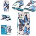 Produktbild Firefish iPhone 6/6S Fall, [3D Malerei] [Standfunktion] Flip Folio Wallet Case mit Materialien Anti Kratz Schutz für Apple iPhone 6/6S, Blau mit Schmetterlingen, Apple iPhone 6/6S