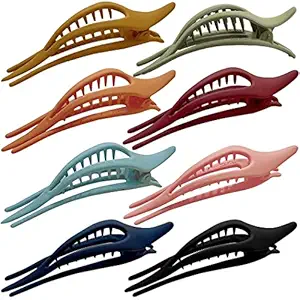 HOMEPIC Professional Hair Styling Clips Sectioning Crocodile hair clips Duckbill Clips Section clips, Non-Slip Hairdresser dedicated Partition Hairgrips For Thick Hair Large Hairpin Pack of 6( Glossy)