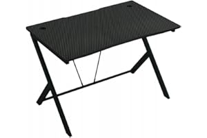 Rebiko - Biurko stolik gamingowe komputerowe loft nowoczesne czarne carbon 100x50x75 cm Ergonomiczne Funkcjonalne Praktyczne Nowoczesne