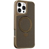 Coverzone iPhone 14 Pro Max ile uyumlu Kılıf Karbon Fiber G&ouml;r&uuml;n&uuml;ml&uuml; Magsafe ile uyumlu Stand olabilen Carbon Case Tam G&ouml;vde K