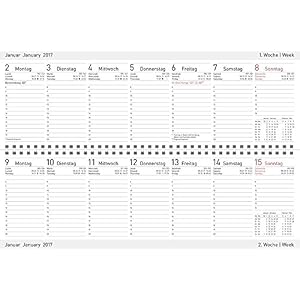 Tischquerkalender Classic Colourlux blau 2017