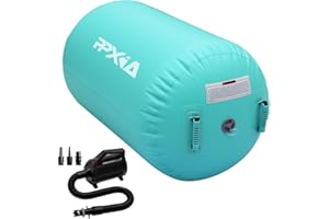 ‎PPXIA PPXIA Air Roll Aufblasbare Roller, Gym Air Barrel Luft Rollen Gymnastic Zylinder, Gymnastikmatte Tumbling Matte Yoga Roll mit Pumpe für Training