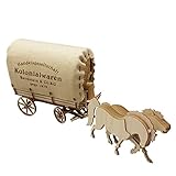 schleich kutsche planwagen  DAMASU-Holzkunst Holzbausatz Fuhrwerk Planwagen mit Figur