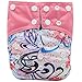 Happy Cherry Pink Flower Cloth Baby Swim Nappy Pant Washable Reusable One Size Breathable Cover for Baby Girls