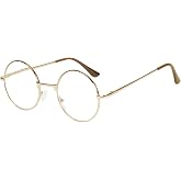 JoXiGo Reading Glasses Men Women Round Metal Frame + Glasses Strap