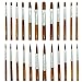 Produktbild Malen Pinsel Set 24 teilig, Nylonhaar Holzgriff Flachpinsel Rundpinsel, Professionelle Malerbedarf Künstlerbedarf, Künstlerpinsel Malerpinsel für Acryl, Gouache, Aquarell, Ölgemälde, Wasserfarben Malerei & Hobby (Braun)