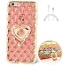 Produktbild ISENPENK Für Apple iPhone 6/6s Hülle Silikon Glitzer,iPhone 6/6s Hülle Transparent Durchsichtig,2-In-1 Ultra Slim TPU Schutzhülle iphone 6/6s Ladekabel Muster Tiere Schutz Handy Hülle Tasche+1 x USB Ladekabel Datenkabel[Rosa Herz]Mit Ständer Standfunktion