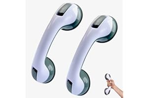 Asdazrxy Maniglione Bagno Disabili, Maniglione Doccia, 2 Pezzi Maniglia Doccia Anziani, Maniglia Ventosa, per Bambini e Anziani