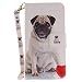 Produktbild Samsung Galaxy A3 2017 Hülle, Chreey [Lustige Tier] Serie Bookstyle PU Leder Flip Case Handy Schutzhülle Brieftasche Etui Schutz Tasche Cover mit Ständer Kartenfächer [Pug]
