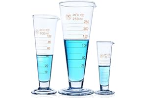 RAINBOW_ROAD Misurino conico in vetro da laboratorio conico graduato misurino graduato per uso alimentare, latte, succo, laboratorio, 5 ml – 2000 ml (100 ml)