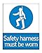 Produktbild Berg67Pater Sicherheitsgeschirr Must Be Worn Schild Dekoration 20,3 x 30,5 cm Aluminium Blechschild