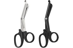 EIROVYA 2Pcs Ciseaux Médicaux, Ciseaux Infirmier,Médical Ciseaux pour Bandage Cisailles Acier Inoxydable Gaze Ciseaux Bent pour Médecin ou Infirmière, Salle d'urgence ou Camp Extérieur
