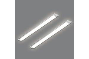HUMIGA 4FT LED Batten Light, 40W Low Profile Wall Ceiling Surface Mounted Fitting, IP20 Slim Wide Tube Lighting for Office/Home/Shop/Workshop/Warehouse, Neutral White 4000K,2 Pack