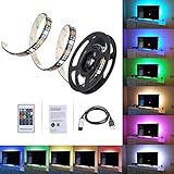 【 Rápida instalación y fácil uso 】: Cinta adhesiva 3M mejorada, cinta de led recortable y flexible. Con control remoto para un fácil manejo
