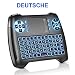 Produktbild Mini Tastatur mit Touchpad Beleuchtet, Deutsch Funktastatur mit Maus, 2.4GHz QWERTY Keyboard Kabellos, Wireless Tastatur USB Fernbedienung, für Smart TV, HTPC, IPTV,Android TV Box,XBOX360,PS3