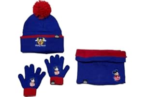 ARLIS Ensemble Bonnet Gants cache cou Disney (snood ou tour de cou double a l'interieur)