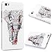 Produktbild P8 Lite Case Hülle Kasos Huawei P8 Lite Schutzhülle Handyhülle Bunt Gemalt PC Case Cover Etui Durchsichtig Edge Crystalcase Protection Handy Tasche mit Elefant Design