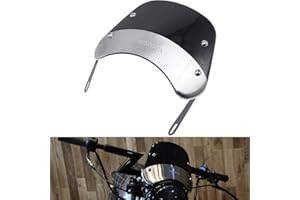 USTPO AnXin Windschutzscheibe 5-7 "Runde Scheinwerfer Windschutzscheibe Motorradverkleidung für die meisten Motorrad Dirt Pit Bike Cafe Racer - Schwarz