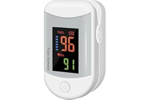 MZU Pulsoximeter Fingerclip, SpO₂ und Pulsfrequenz Gerät für Training, Sport und Freizeit, Mini Sauerstoffsättigung Messgerät mit LED Display (Weiß, 1 Stück)