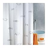 Spirella Textil-Duschvorhang Kos silber 180 x 180 cm