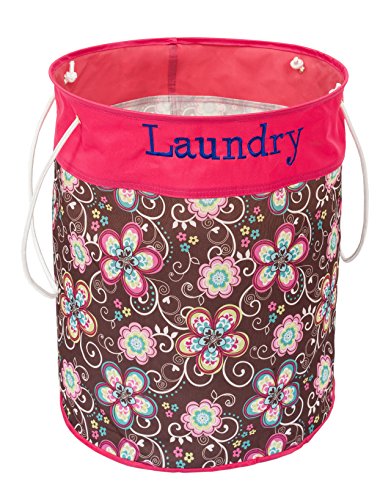 Wäschekorb FLOWERS Fassungsvermögen ca. 80 L, 100 % Polyester, 45x45x53 cm Wäschesammler