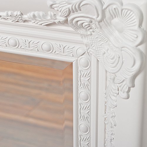 BAROCK WANDSPIEGEL Eve 120x80cm SPIEGEL PUR WEISS POMPÖS HOLZRAHMEN FACETTE - 7