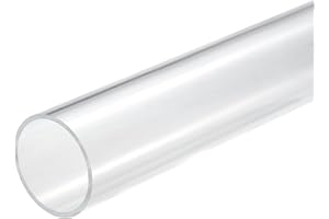 DMiotech 46mm x 50mm(1.8" x 2") Tuyau en Acrylique Transparent, Tube en Plastique Rigide de 10 Pouces pour Tuyau d'Eau d'Aquarium, Système de refroidissements par Eau, Plomberie