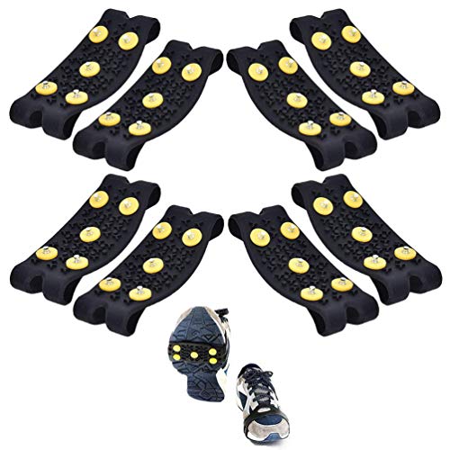 BraveWind 2 ou 5 Paires à Enfiler Chaussure Grippers antidérapante Snow Ice Traction d'escalade Crampons Grips Chaussures Coque pour Homme Femme Enfant