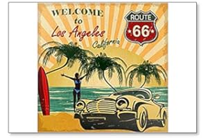 FOTO MAGNETS Aimant de réfrigérateur rétro Welcome to Los Angeles, California